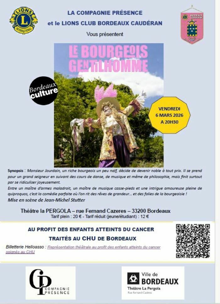 Soirée Théâtrale solidaire Théâtre de la Pergola Bordeaux