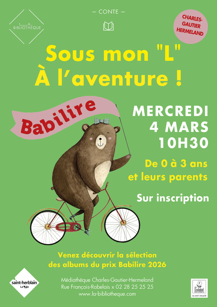 Sous mon "L" : À l'aventure ! Médiathèque Charles-Gautier-Hermeland