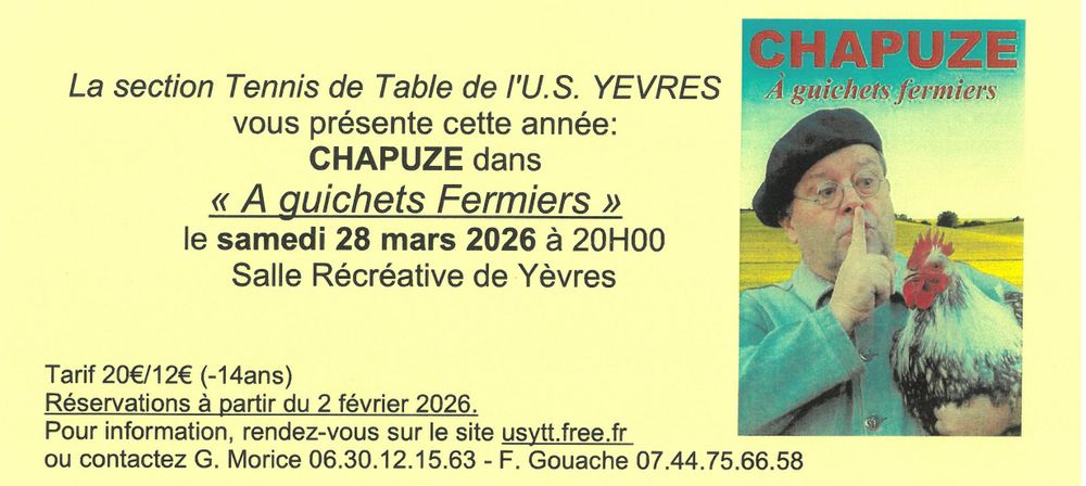 Spectacle À Guichets Fermiers Salle récréative Yèvres 2026-03-28 Spectacle À Guichets Fermiers