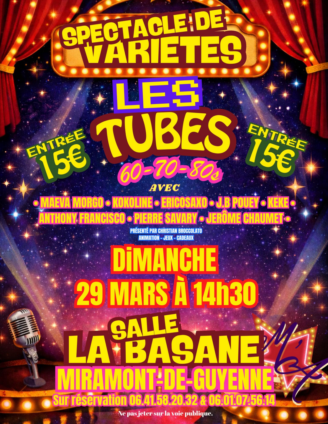 Spectacle de variété Les Tubes 60-70-80s