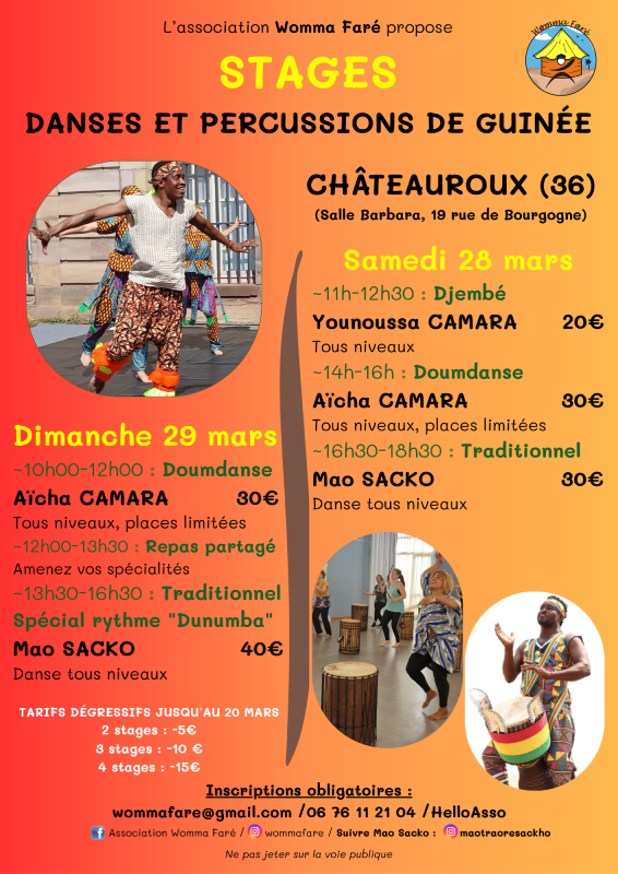 Stage Danses et percussions de Guinée