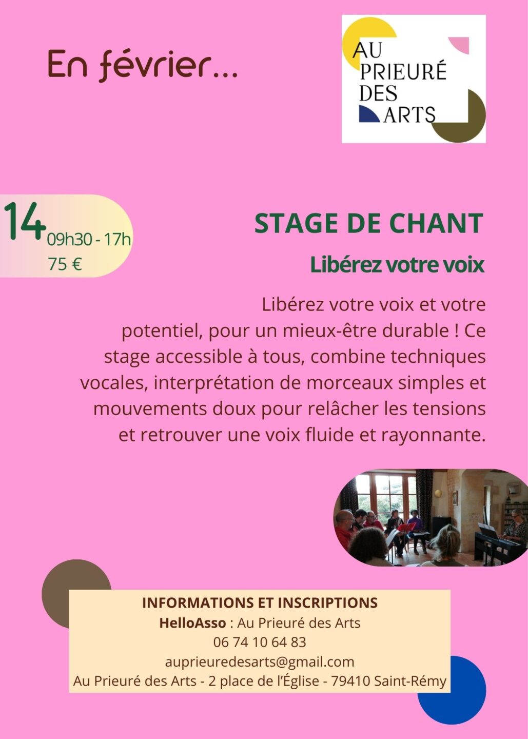 Stage de chant à Saint-Rémy