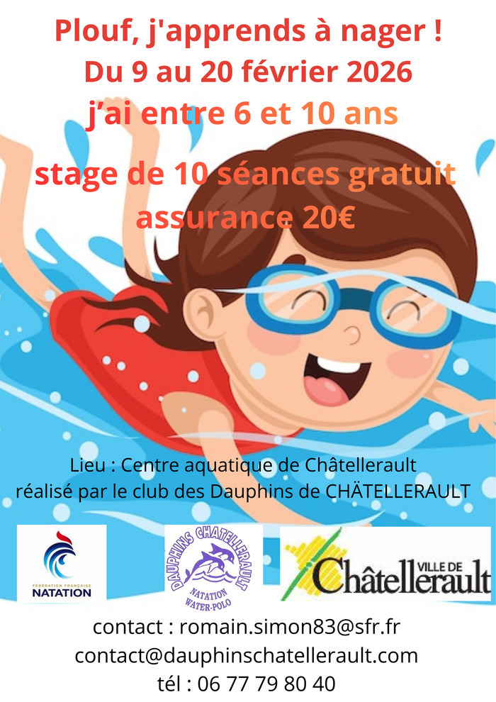 stage j'apprends à nager