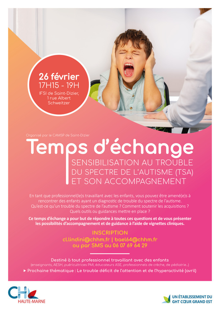 Temps d'échange entre professionnels sur le Trouble du Spectre de l'Autisme IFSI IFAS Saint-Dizier Saint-Dizier