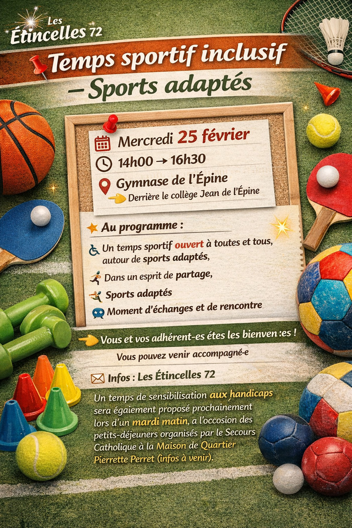 Temps sportif inclusif – Sports adaptés Gymnase de l’Épine Le Mans