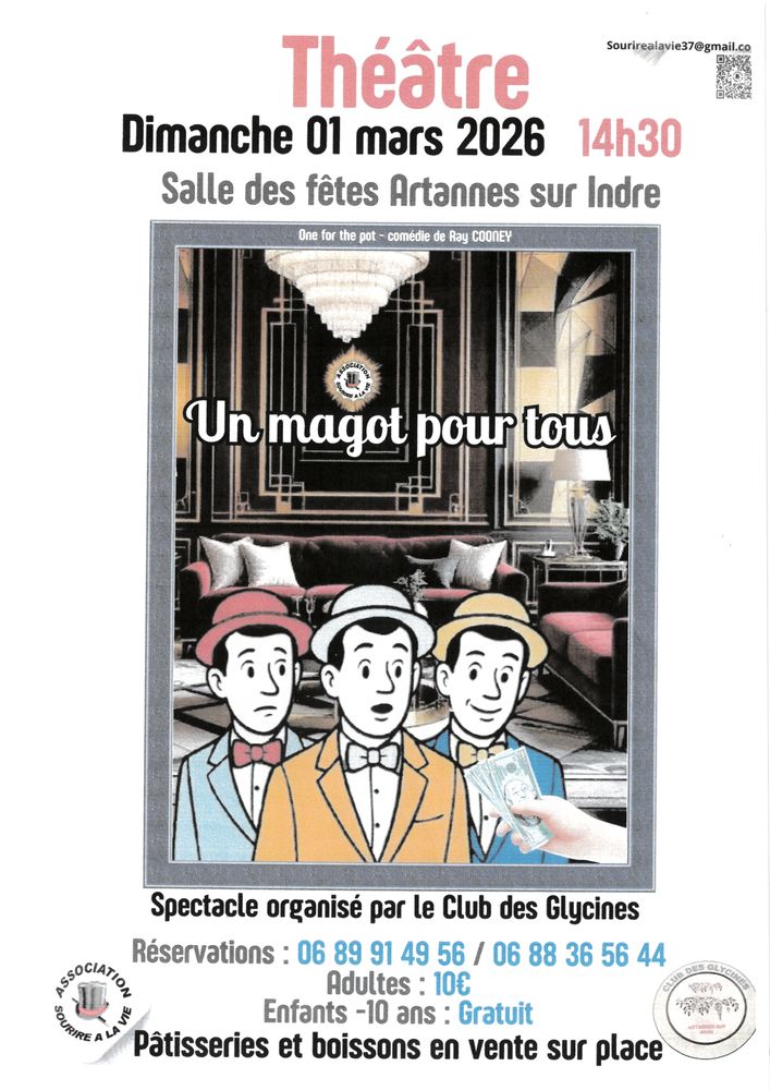 Théatre Un magot pour tous Avenue de la Vallée du Lys Artannes-sur-Indre 2026-03-01 Théatre Un magot pour tous