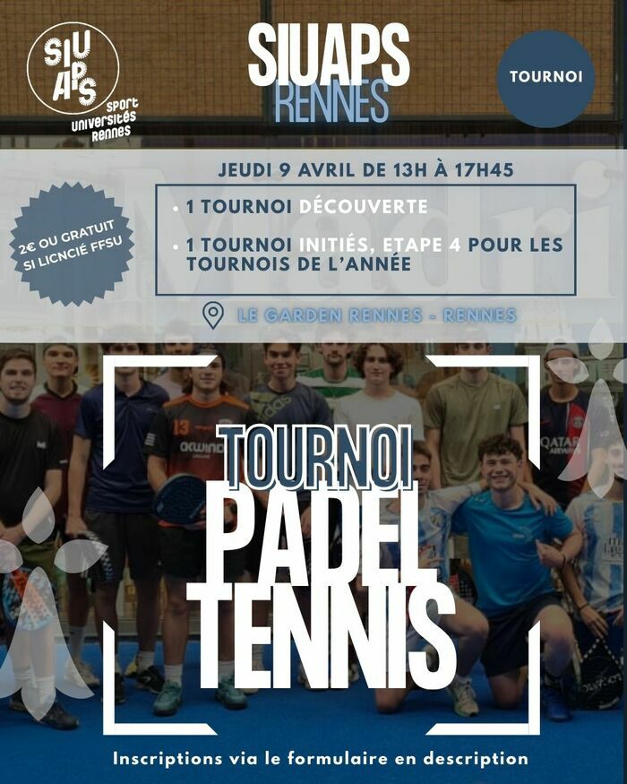 Tournoi de padel tennis Le Garden Rennes Rennes
