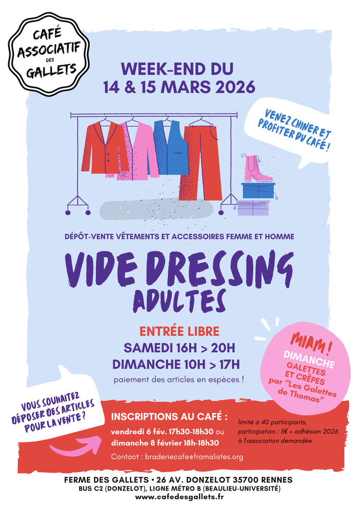 Vide Dressing adultes Café associatif des Gallets Rennes