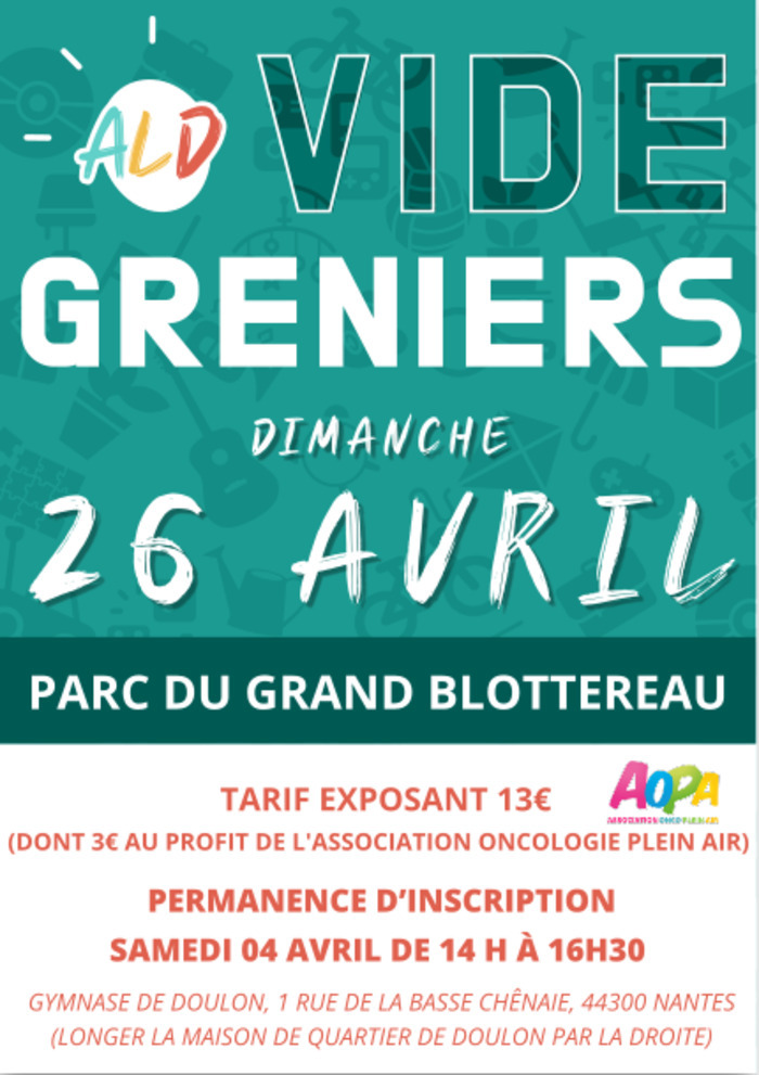 Vide-greniers annuel de l'Amicale Laïque de Doulon Parc du Grand Blottereau Nantes