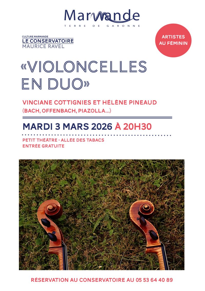 Violoncelles en duo Allée des Tabacs Marmande 2026-03-03 Violoncelles en duo