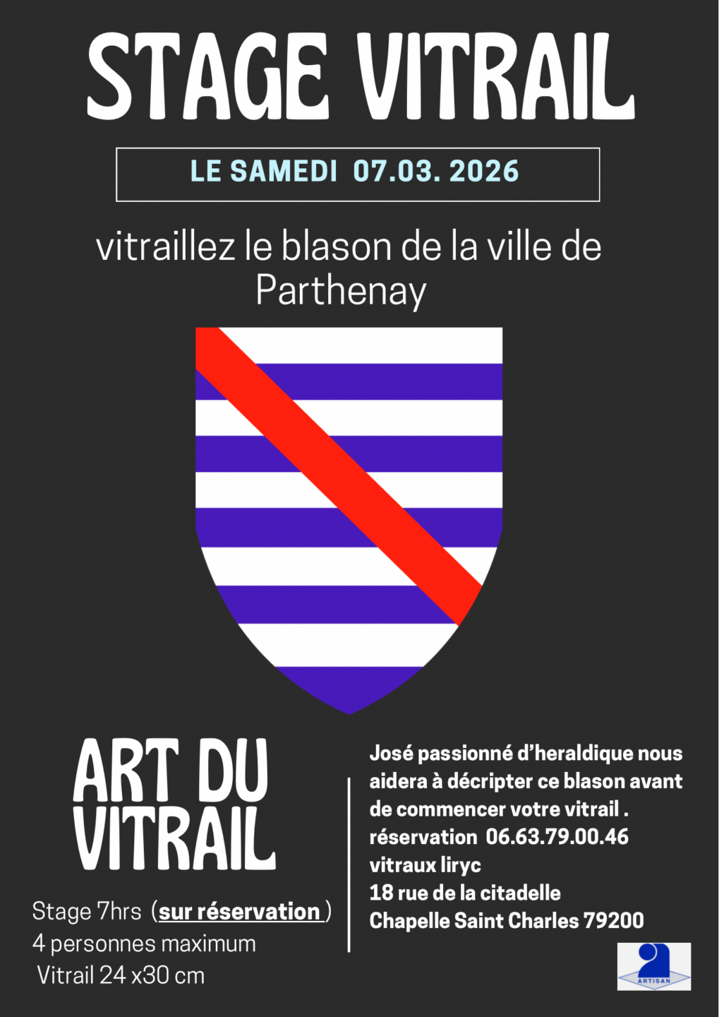 Vitraillez le blason de la ville de Parthenay