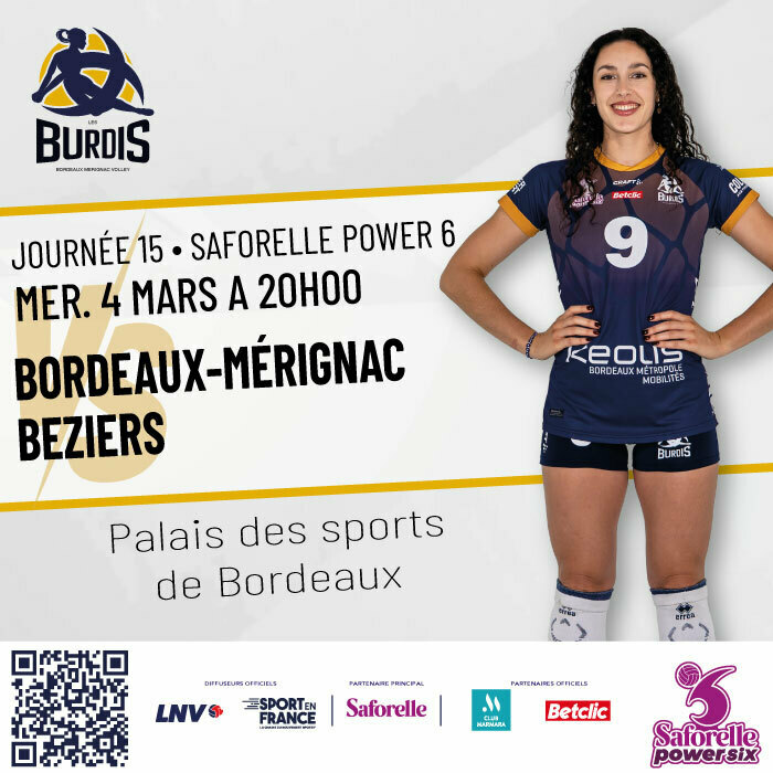 Volley - Saforelle Power 6 - Burdis / Béziers Palais des Sports de Bordeaux Bordeaux