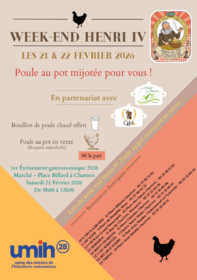 Week-end Henri IV Menus poule au pot à l'Ascalier