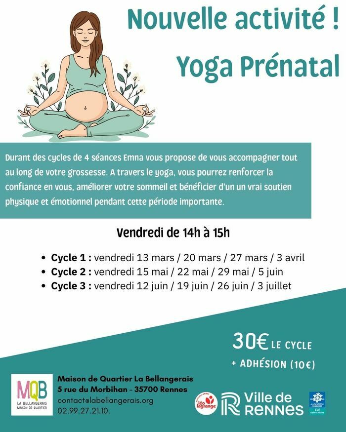 Yoga prénatal Maison de quartier La Bellangerais Rennes