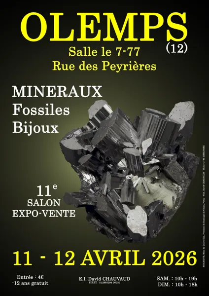 11e Salon des Minéraux Fossiles Bijoux Rue des Peyrières Olemps 2026-04-11