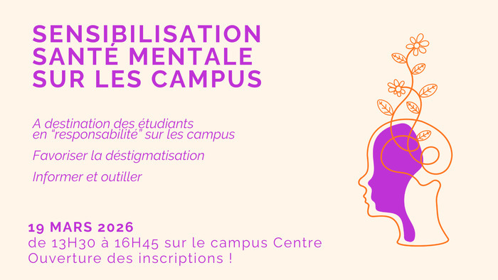 19 MARS 2026 : S'informer et s'outiller en santé mentale Campus Centre Rennes