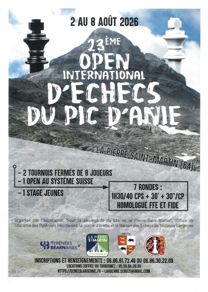 23e Open International d&rsquo;Echecs du Pic d&rsquo;Anie  Arette