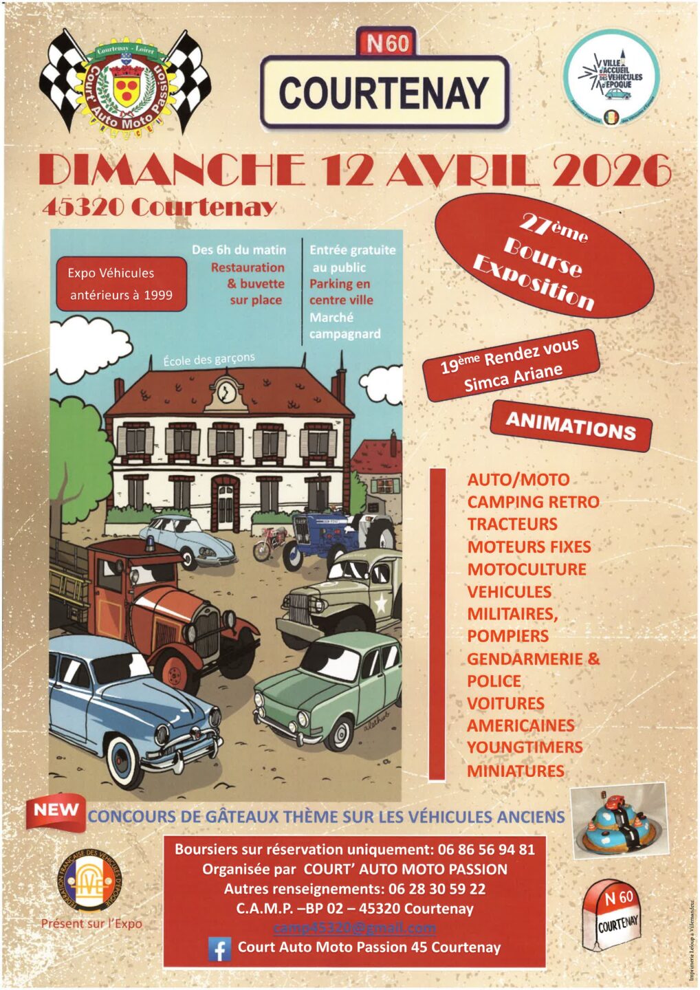 27 ème Bourse exposition de Courtenay Place Honoré Combe Courtenay 2026-04-12