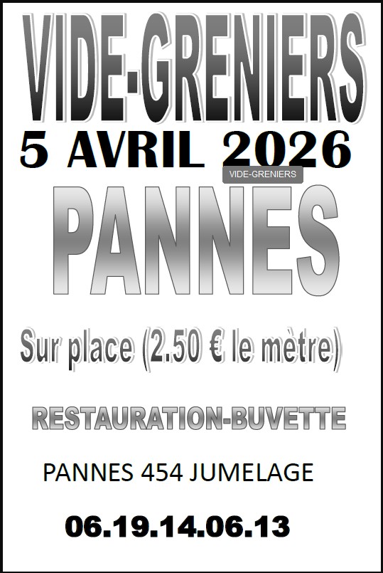 32ème Vide Greniers  Pannes 2026-04-05