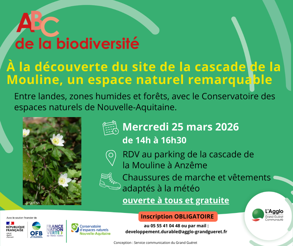 ABC de la biodiversité la cascade de la Mouline Parking de la cascade Anzême 2026-03-25