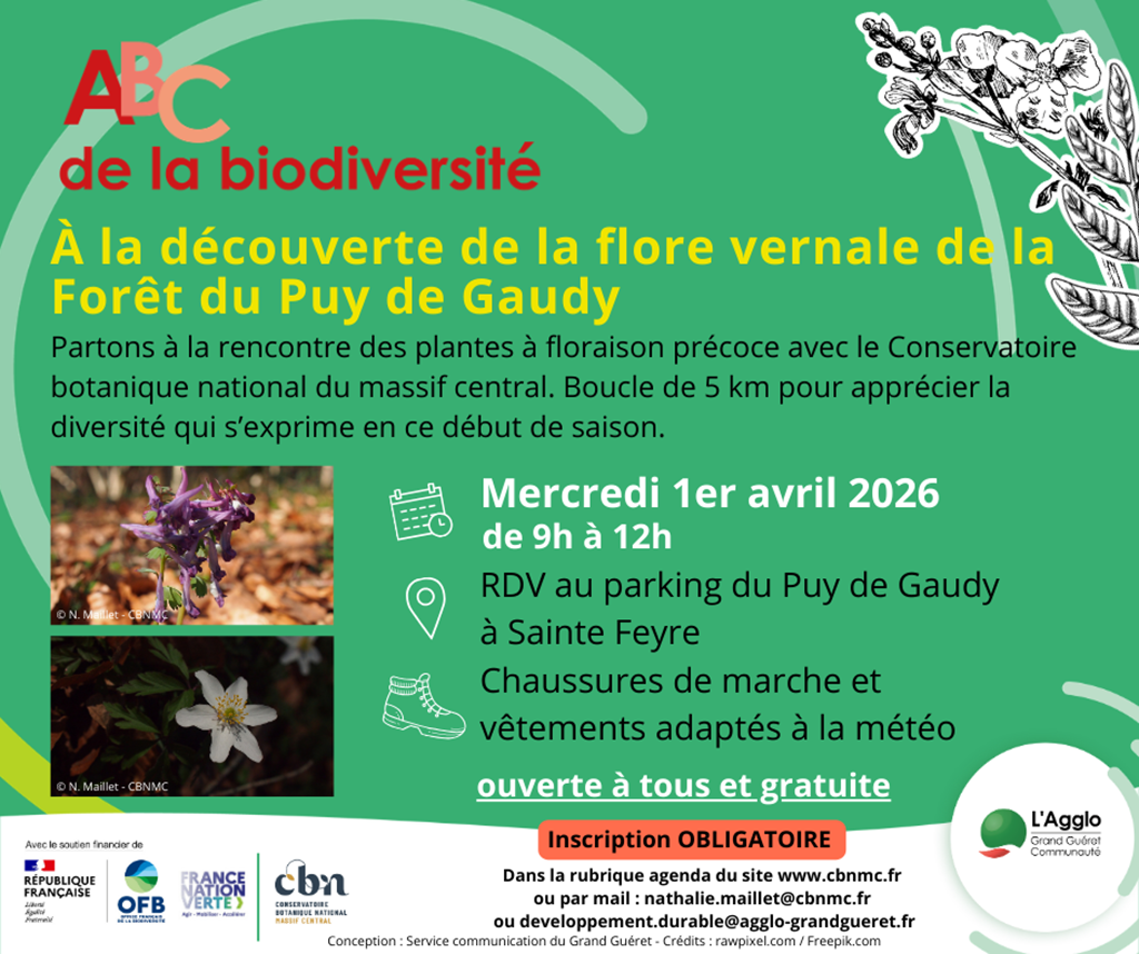 ABC de la biodiversité la flore vernale de la forêt du Puy de Gaudy  Sainte-Feyre 2026-04-01
