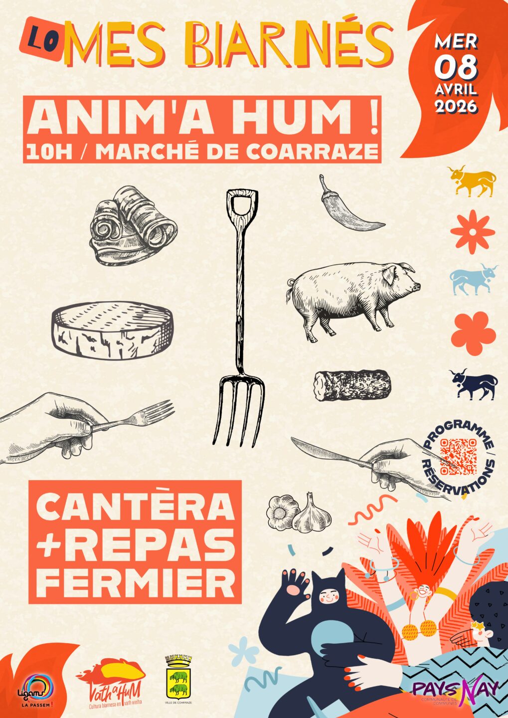 ANIM'A HUM! Cantèra et repas fermier Marché de Coarraze Coarraze 2026-04-08