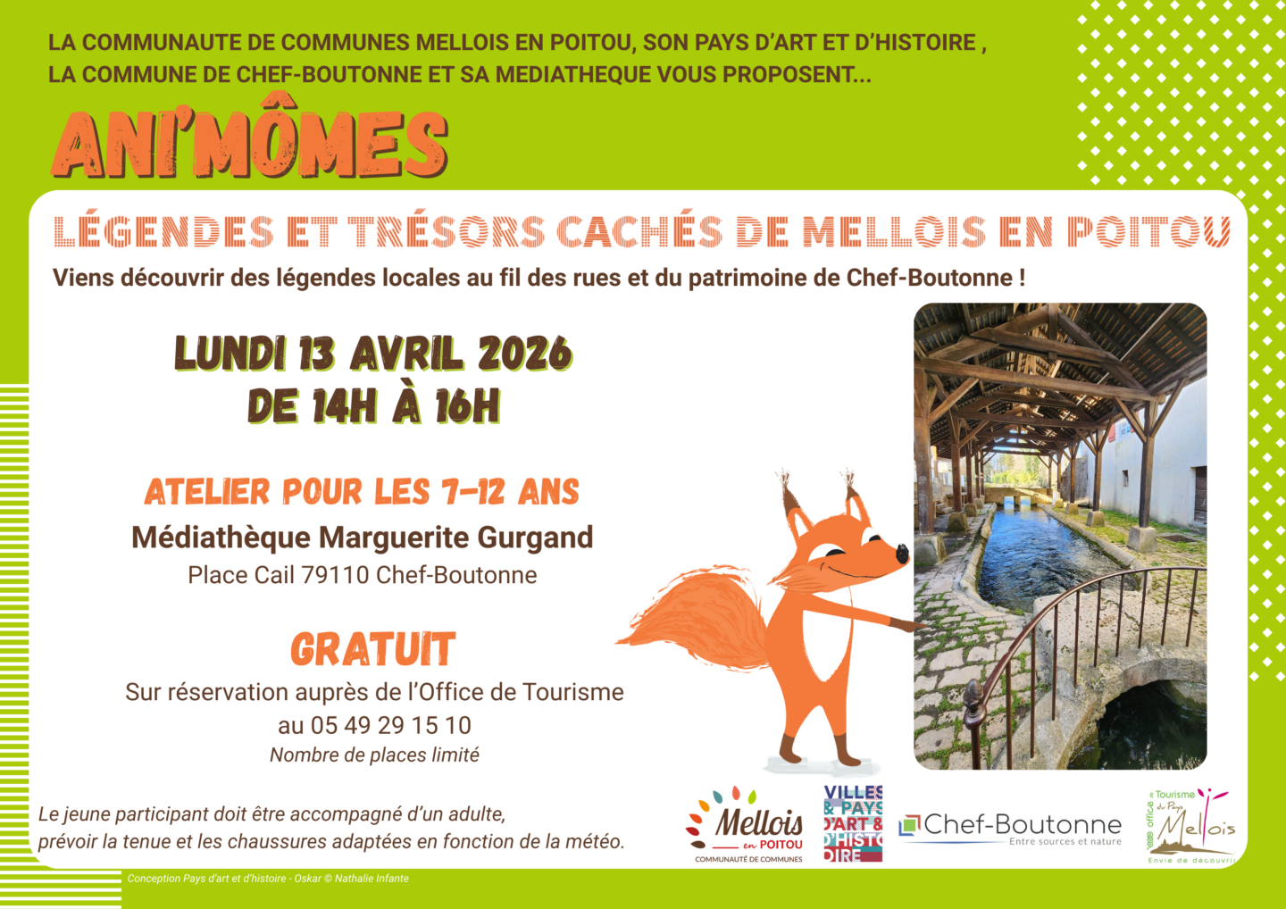 ANI'MÔMES Légendes et trésors cachés Médiathèque Marguerite Gurgand Chef-Boutonne 2026-04-13