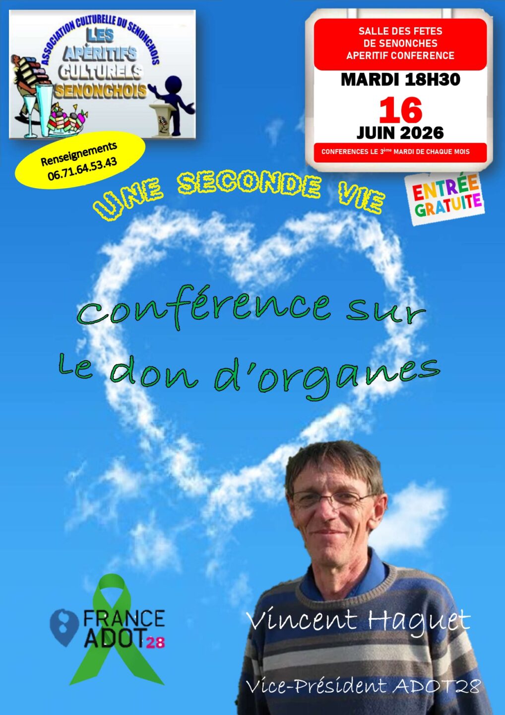 Apéritif conférence Une seconde vie Rue du Four Banal Senonches 2026-06-16