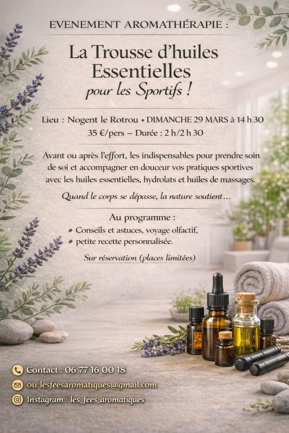Aromathérapie La trousse d'huiles essentielles pour les sportifs 6 Avenue du Maréchal Foch Nogent-le-Rotrou 2026-03-29