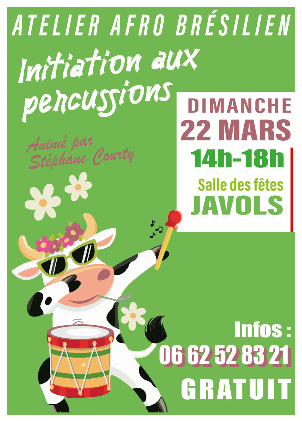 ATELIER AFRO-BRÉSILIEN INITIATION AUX PERCUSSIONS  Peyre en Aubrac 2026-03-22