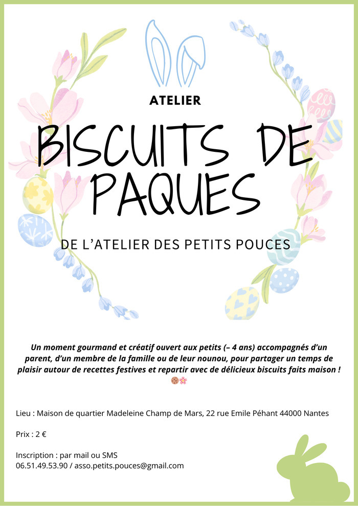 Atelier Biscuits de Pâques Maison de quartier Madeleine Champ de Mars Nantes