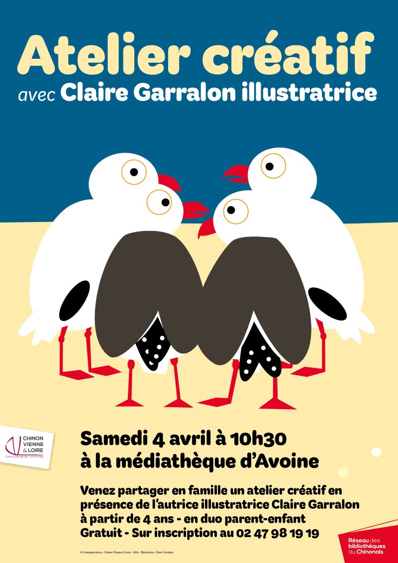 Atelier créatif avec Claire Garrralon illustratrice 6 Avenue de la République Avoine 2026-04-04