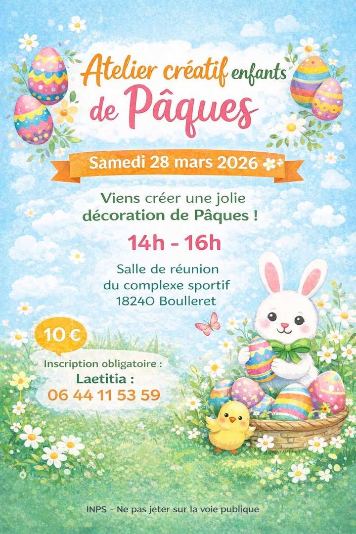 Atelier créatif enfants de Pâques 7 Route de Cosne Boulleret 2026-03-28