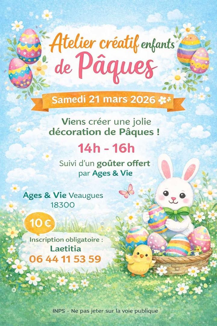 Atelier créatif enfants de Pâques 28 Route de Montigny Veaugues 2026-03-21