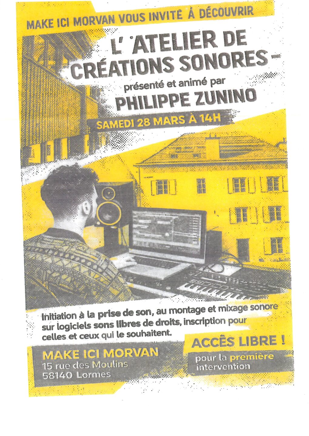 Atelier de créations sonores 15 Rue des Moulins Lormes 2026-03-28