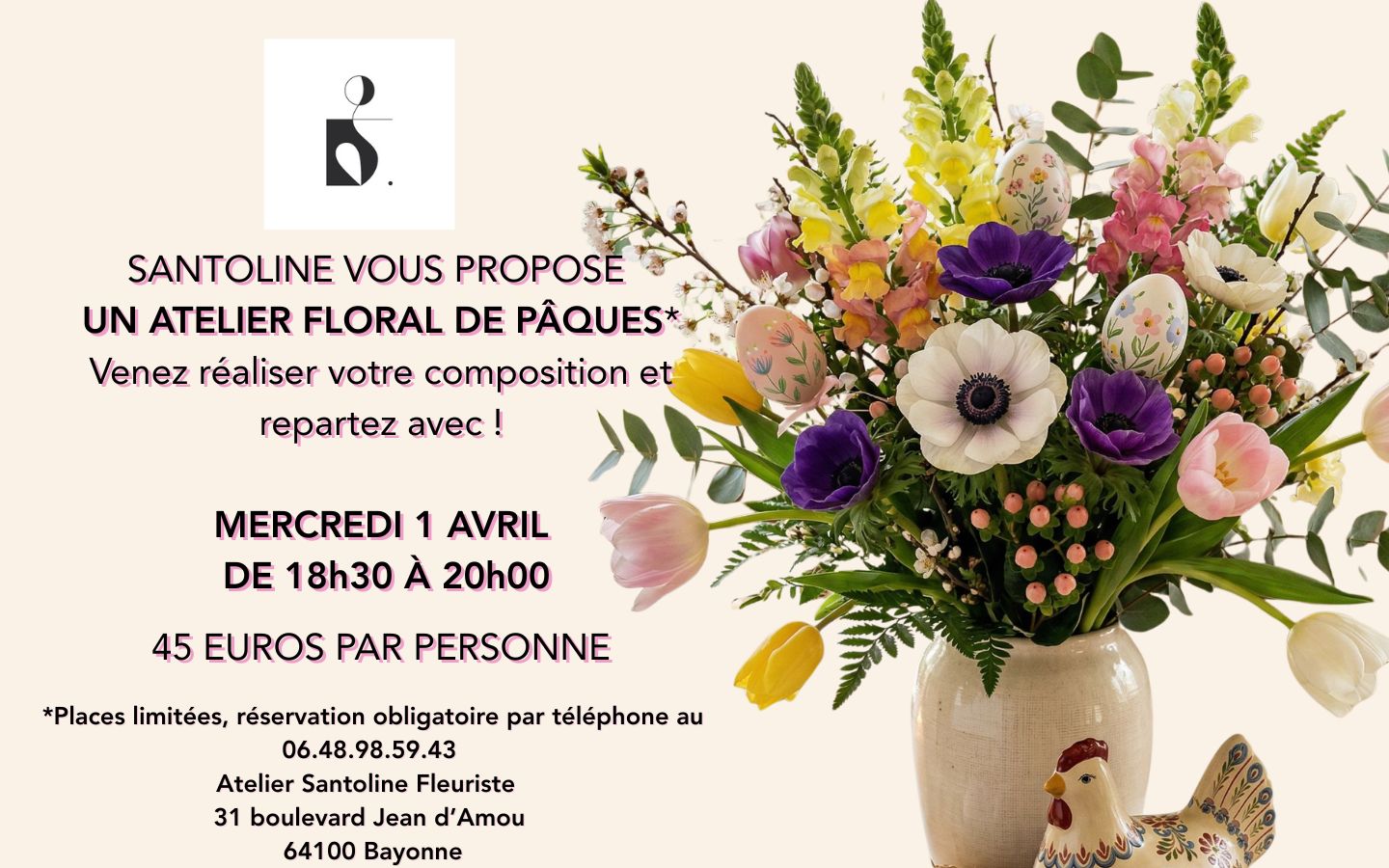 Atelier de Pâques 31 boulevard Jean d'Amou Bayonne 2026-04-01