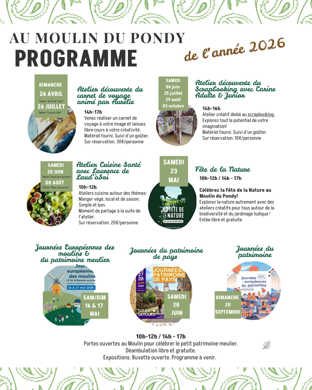 Atelier découverte du Scrapbooking avec Carine au Moulin du Pondy  Le Pondy