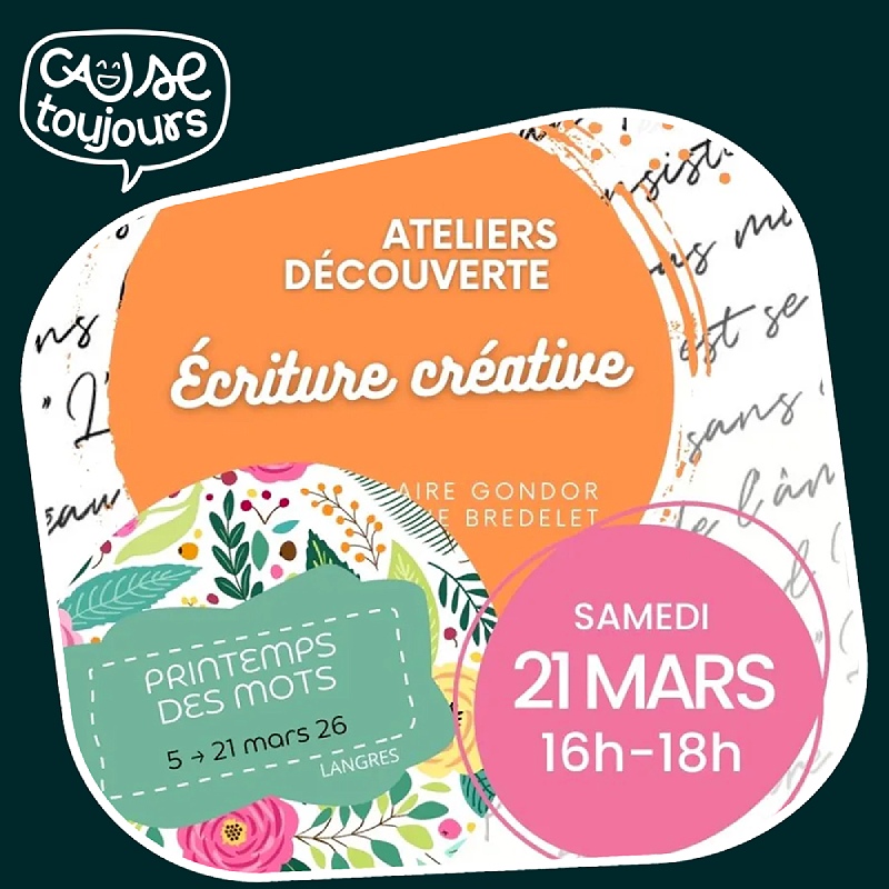 Atelier d'écriture Printemps des Mots Café Moulin à Paroles Langres 2026-03-21
