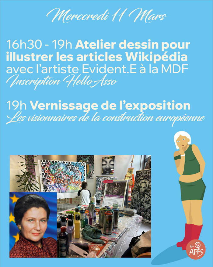 Atelier Illustration Wikipédia Maison des femmes - Simone de Beauvoir