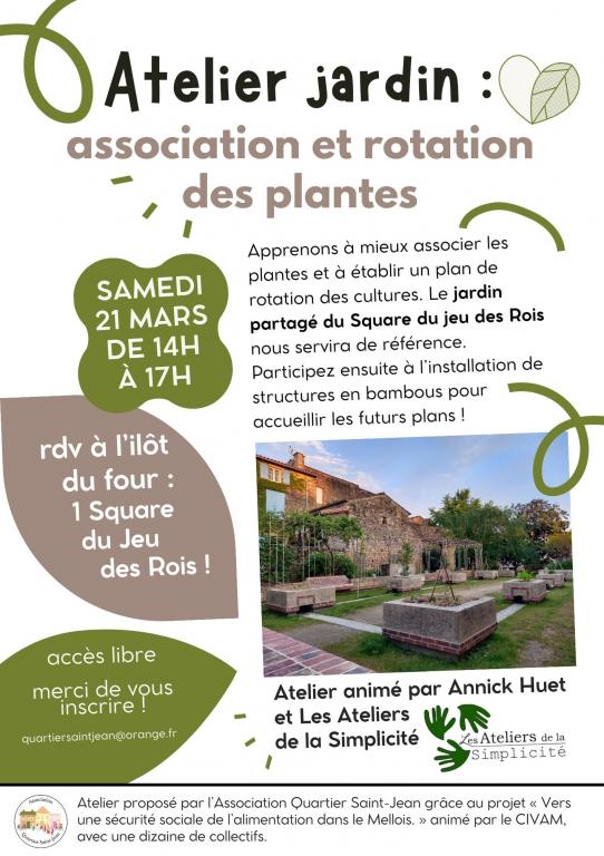 Atelier jardin association et rotation des plantes 1 Square du Jeu des Rois Melle 2026-03-21