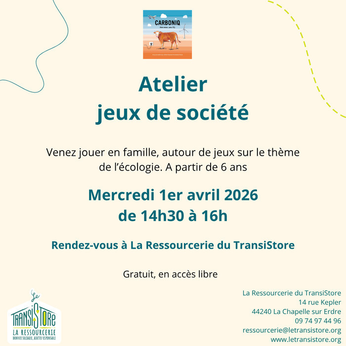 Atelier jeux de société La Ressourcerie du TransiStore