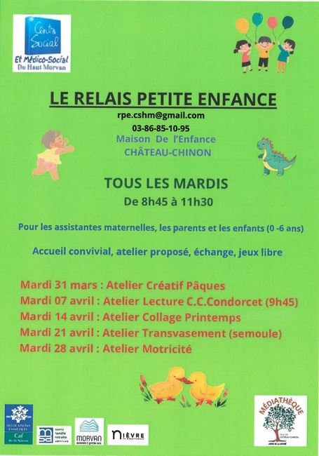 Atelier Le Relais petite enfance Le bourg Château-Chinon (Ville) 2026-03-31