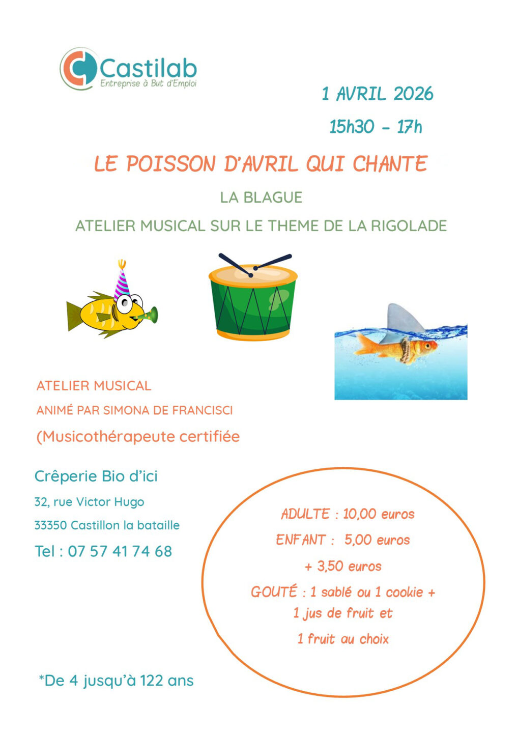 Atelier musical 32 rue Victor Hugo Castillon-la-Bataille 2026-04-01