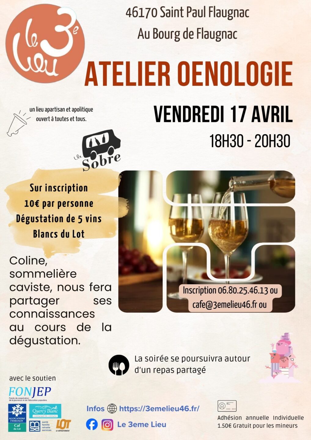 Atelier œnologie au 3ème lieu 69 impasse du château Saint-Paul-Flaugnac 2026-04-17
