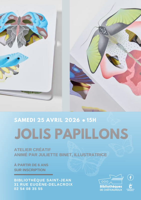 Atelier Papillons 31 Rue Eugène Delacroix Châteauroux 2026-04-25