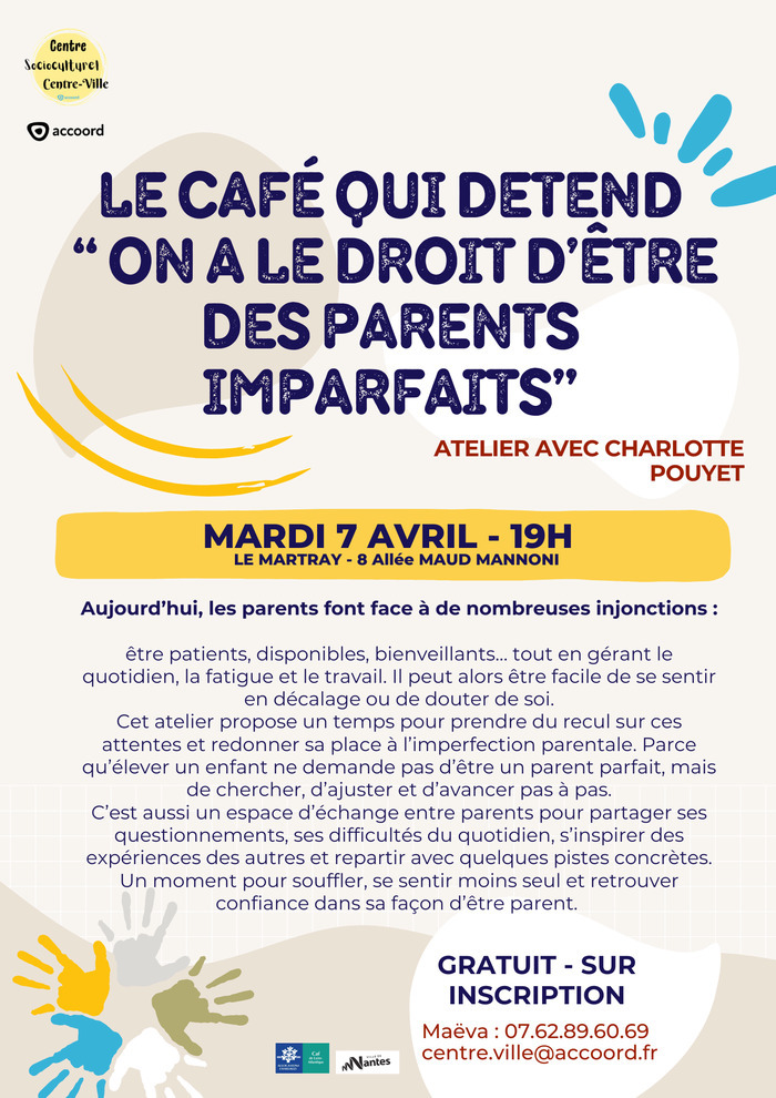 Atelier parents – « On a le droit d’être des parents imparfaits » Accueil de Loisirs Martray