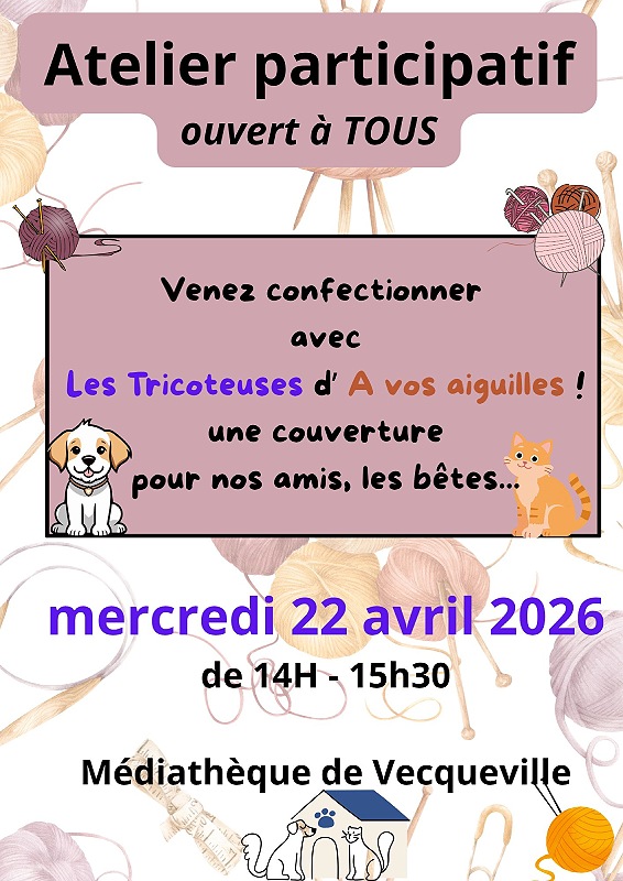 Atelier participatif couture Médiathèque de Vecqueville Vecqueville 2026-04-22