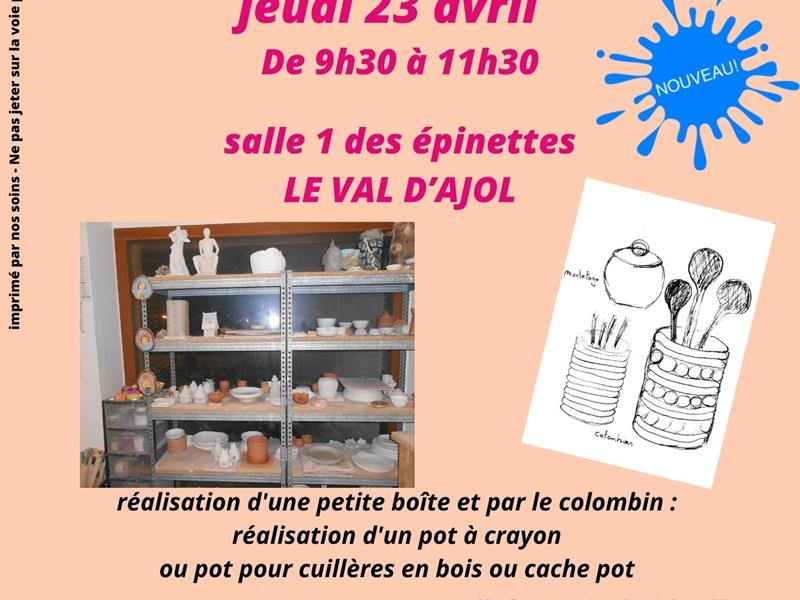 Atelier poterie 8 Place de l'Hôtel de ville Le Val-d'Ajol 2026-04-23