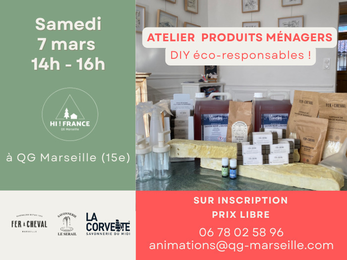 atelier “produits ménagers DIY écoresponsables” QG Marseille Marseille