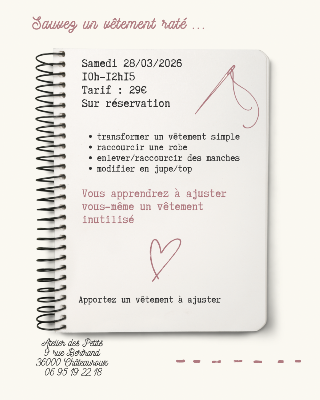 Atelier Sauvez un vêtement raté...